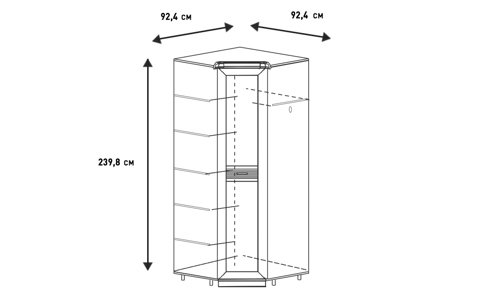 Угловые шкафы - изображение №4 "Угловой шкаф Кантри"  на www.Angstrem-mebel.ru